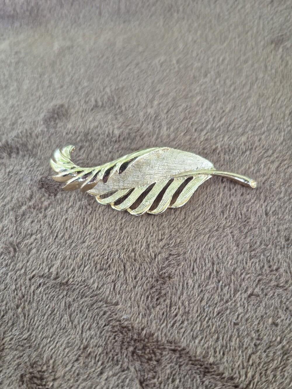 Gold Feather Brooch Pin for Women